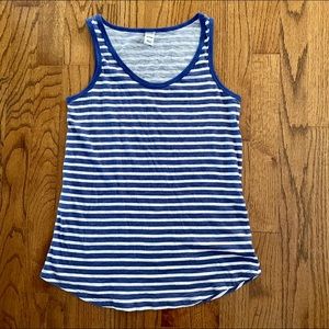 Old Navy Blue and White Horizontal Striped Tank Top Women’s XS